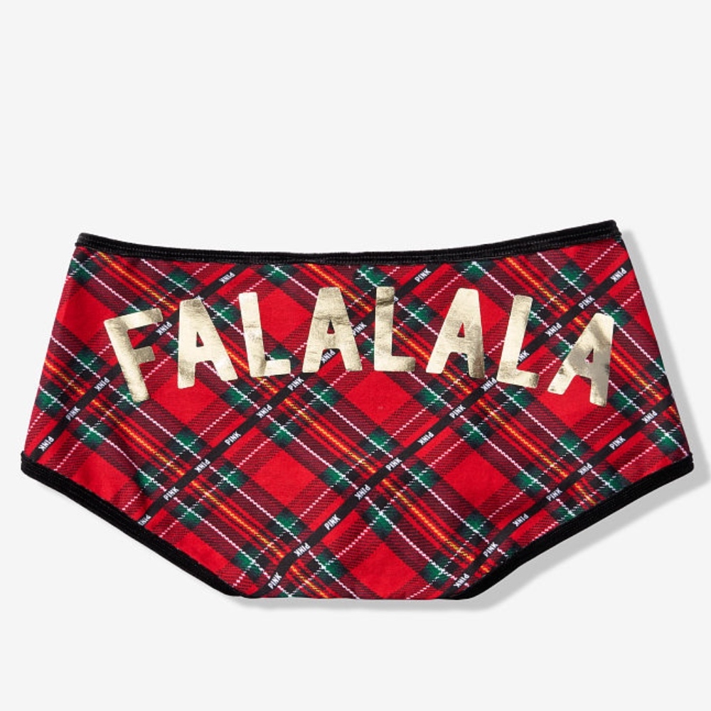 NEW! "Falalala" PINK Velvet Trim Shortie Undies